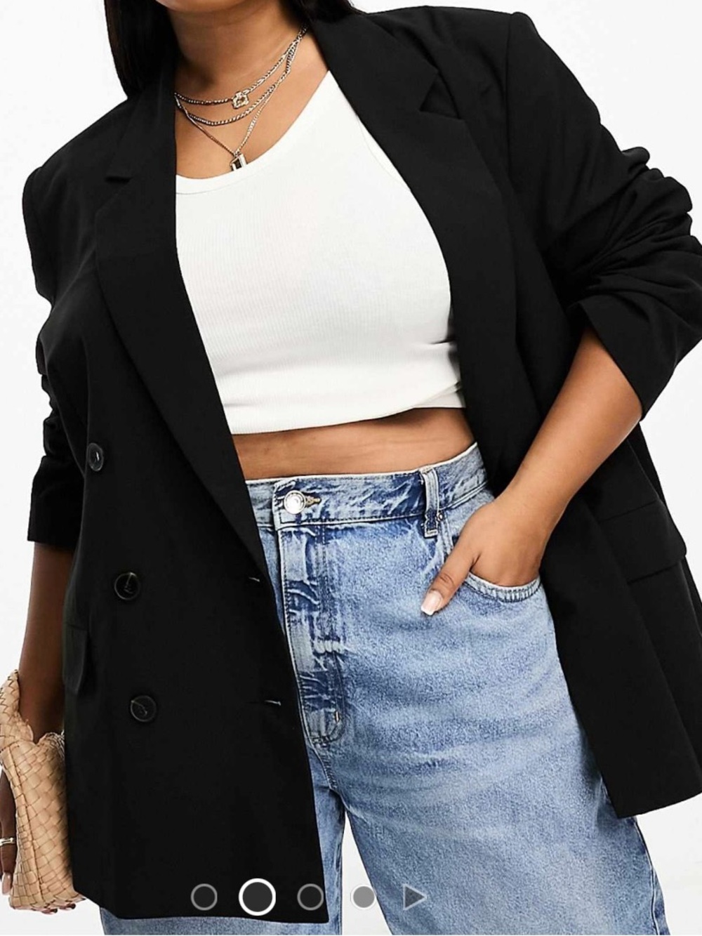 Black Double-Breasted Blazer - Picture 3 of 5